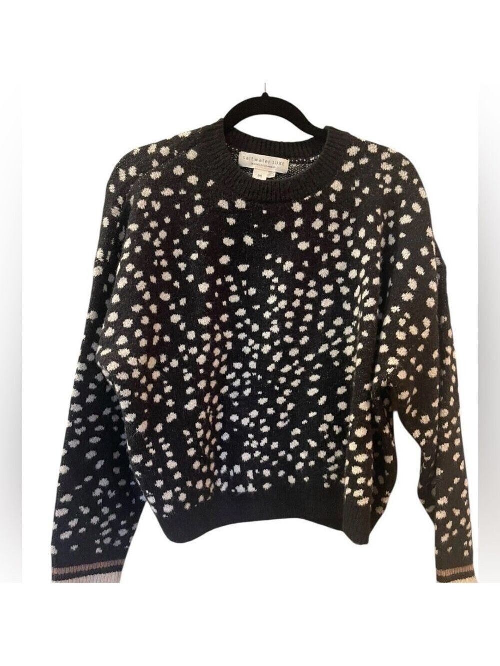 Salt Water Luxe Women’s Wendy Pullover Sweater Black White Size: Medium